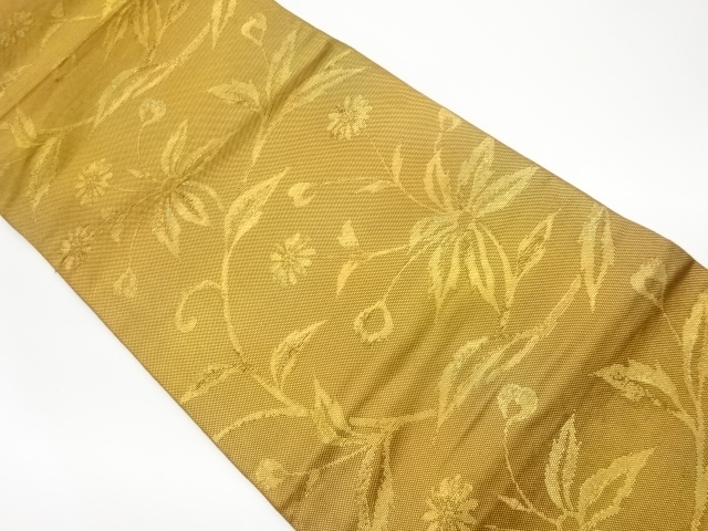 リサイクル　花唐草模様織出し袋帯